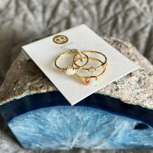 Gorjana Hudson Gold Plated 3-Ring Set-Size 8